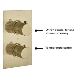 Arezzo Fluted Brushed Brass Round Shower Package With Concealed Valve + Head -Aqualisa Shop azfr2bbpk d1a