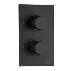 Arezzo Fluted Matt Black Round Shower Package With Concealed Valve + Head -Aqualisa Shop azfr2mbpk d2a