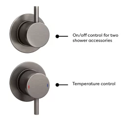 Arezzo Brushed Gunmetal Grey Concealed Individual Diverter + Thermostatic Control Shower Valve 9 Arezzo Brushed Gunmetal Grey Concealed Individual Diverter + Thermostatic Control Shower Valve -Aqualisa Shop azgm39nd4