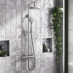 Arezzo Round Thermostatic Shower - Gunmetal Grey -Aqualisa Shop azgmrd3 d3
