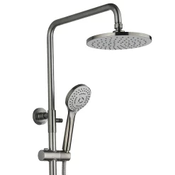 Arezzo Round Thermostatic Shower - Gunmetal Grey -Aqualisa Shop azgmrd3 n d1