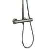 Arezzo Round Thermostatic Shower - Gunmetal Grey -Aqualisa Shop azgmrd3 n d2