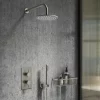 Arezzo Brushed Gunmetal Grey Round Modern Twin Concealed Shower Valve With Diverter 1 Arezzo Brushed Gunmetal Grey Round Modern Twin Concealed Shower Valve With Diverter -Aqualisa Shop azgmsvd nd2