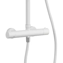 Arezzo Round Thermostatic Shower - Matt White -Aqualisa Shop azmwrd3 d3