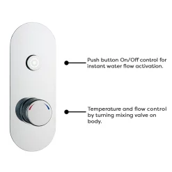 Arezzo Chrome Industrial Style Push Button Shower Valve (1 Outlet) -Aqualisa Shop azpb01rch d2