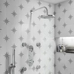 Arezzo Chrome Industrial Style Push Button Shower Valve (3 Outlets) -Aqualisa Shop azpb03rch d4