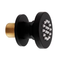 Arezzo Matt Black Round Shower System With Diverter, Fixed Shower Head + 4 Body Jets -Aqualisa Shop azrdsv4bjd3