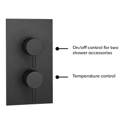 Arezzo Matt Black Round Shower System With Diverter, Fixed Shower Head + 4 Body Jets -Aqualisa Shop azrdsv4bjd4