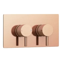 Arezzo Rose Gold Round Shower System (Twin Valve With Diverter, Wall Mounted Head + Handset) -Aqualisa Shop azrgspk5detail3
