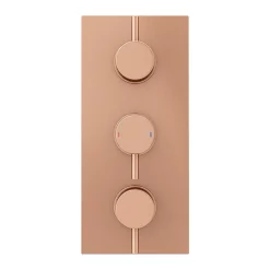 Arezzo Rose Gold Round Modern Triple Concealed Shower Valve -Aqualisa Shop azrgtsvnd3