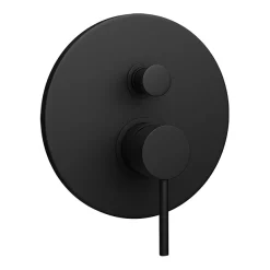 Arezzo Matt Black Shower System (Valve Inc. 195mm Ceiling Mounted Head + Slide Rail Kit With Handset) -Aqualisa Shop azsp2cmb d1