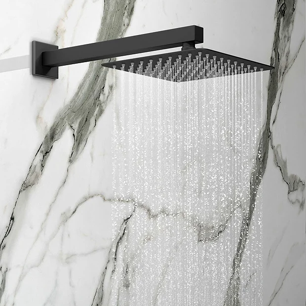 Arezzo Matt Black Shower Set (Fixed Shower Head + Waterfall Bath Filler) 5 Arezzo Matt Black Shower Set (Fixed Shower Head + Waterfall Bath Filler) - Image 3