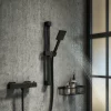 Arezzo Matt Black Square Thermostatic Bar Shower Valve -Aqualisa Shop azsqbbv n d1