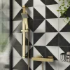Arezzo Brushed Brass Square Thermostatic Bar Shower Valve