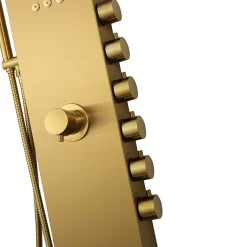 Arezzo Shower Tower Panel - Brushed Brass (Thermostatic) -Aqualisa Shop azstp5bb d3