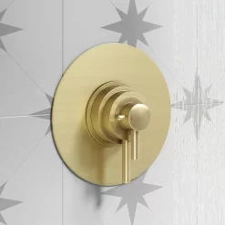 Arezzo Brushed Brass Round Concealed Dual Thermostatic Valve W. 200mm Shower Head -Aqualisa Shop azsv4bbpk d2