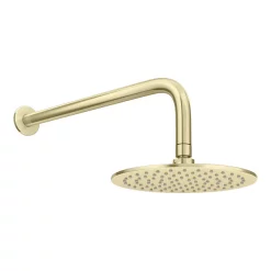 Arezzo Brushed Brass Round Concealed Dual Thermostatic Valve W. 200mm Shower Head