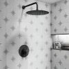 Arezzo Matt Black Round Concealed Dual Thermostatic Shower Valve -Aqualisa Shop azsv4mb d4