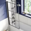 Arezzo Matt Black Dual Exposed Valve With Rigid Riser Kit, 195mm Shower Head, Handshower & Diverter -Aqualisa Shop azsv4mberk2 d6