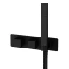 Arezzo Matt Black Square Wall Mounted Thermostatic Shower Valve With Handset -Aqualisa Shop azsvhmbsq d2