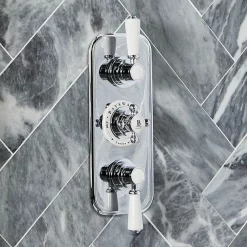 Bayswater White Triple Concealed Thermostatic Shower Valve With Diverter -Aqualisa Shop bayswatershowersd1