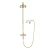 Crosswater Belgravia Unlacquered Brass Thermostatic Shower Valve With 8" Fixed Head, Handset & Wall Cradle -Aqualisa Shop bel cradleq l