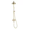 Crosswater Belgravia Unlacquered Brass Thermostatic Shower Valve With 8" Fixed Head, Slider Rail & Handset -Aqualisa Shop bel sliderq l