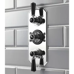 Hudson Reed Topaz Black Triple Concealed Thermostatic Shower Valve -Aqualisa Shop btsvt003 d1