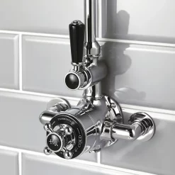 Hudson Reed Topaz Black Twin Exposed Thermostatic Shower Valve