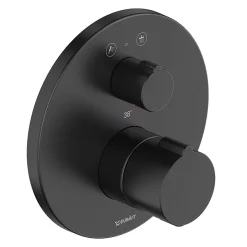 Duravit C.1 Round Thermostatic Shower Mixer With Diverter For Concealed Installation - Matt Black