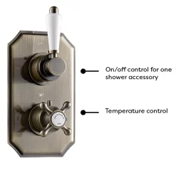 Chatsworth 1928 Antique Brass Traditional Shower With Concealed Valve + 8" Head -Aqualisa Shop ch24vabpk1d4