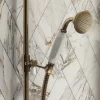 Chatsworth 1928 Antique Brass Traditional Shower W. Concealed Valve, 8" Head + Slide Rail Kit -Aqualisa Shop ch63vabpk2d6