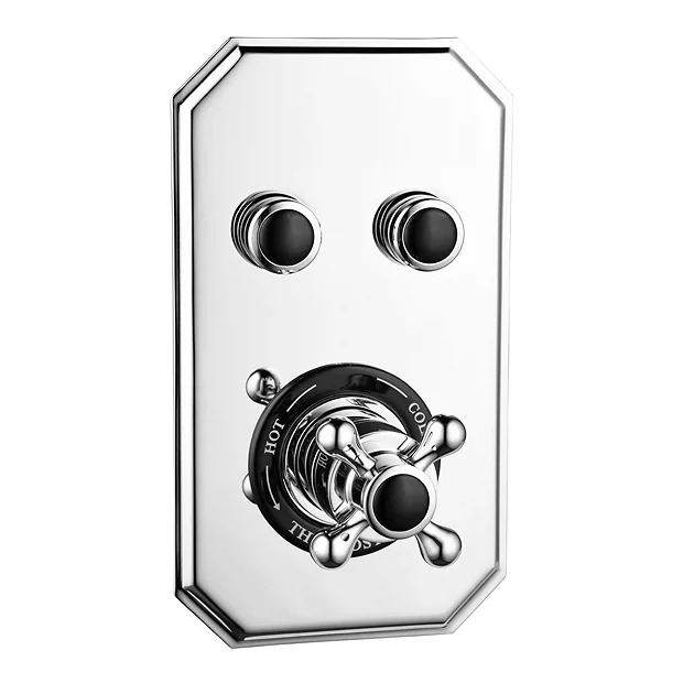 Chatsworth 1928 Black Traditional Push-Button Shower Pack With Slide Rail Kit + Wall Mounted Head 5 Chatsworth 1928 Black Traditional Push-Button Shower Pack With Slide Rail Kit + Wall Mounted Head - Image 3