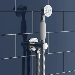 Chatsworth 1928 Traditional Push-Button Shower Valve Pack With Handset + Rainfall Shower Head -Aqualisa Shop chtpbpk2 d2