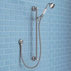 Chatsworth 1928 Traditional Push-Button Shower Pack With Slide Rail Kit + Ceiling Mounted Head -Aqualisa Shop chtpbpk3 d1