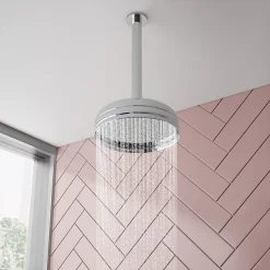 Chatsworth 1928 Traditional Push-Button Shower Pack With Slide Rail Kit + Ceiling Mounted Head