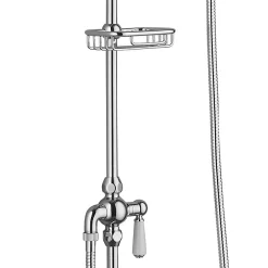 Chatsworth 1928 Traditional Exposed Valve Inc. Deluxe Arching Riser Kit, Diverter, 8" Rose + Handset -Aqualisa Shop chtspk1 d3