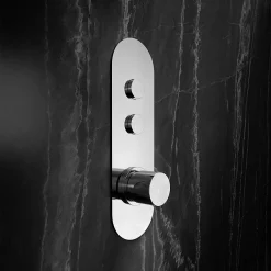 Hudson Reed Ignite Round Two Outlet Push-Button Thermostatic Shower Valve Chrome -Aqualisa Shop cpb1311 d1