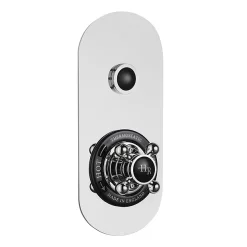 Hudson Reed Topaz Black Traditional One Outlet Push-Button Shower Valve