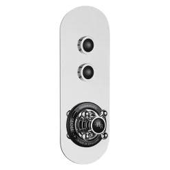 Hudson Reed Topaz Black Traditional Two Outlet Push-Button Shower Valve