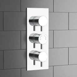 Cruze Bathroom Cruze Triple Round Concealed Thermostatic Shower Valve - Chrome -Aqualisa Shop cruzechrometripleroundconcealedthermostaticshowervalved2