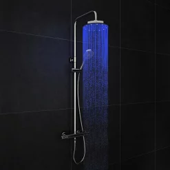 Cruze Bathroom Cruze Modern LED Thermostatic Shower - Chrome -Aqualisa Shop cruzemodernledthermostaticshowerchromed1