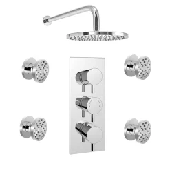 Cruze Bathroom Cruze Triple Concealed Shower Valve With Fixed Shower Head + 4 Body Jets -Aqualisa Shop cruzetripleconcealedshowervalvewithfixedshowerhead4bodyjetsdetail1