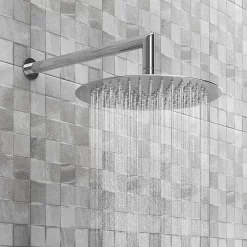 Cruze Bathroom Cruze Round Concealed Individual Stop Tap + Thermostatic Control Valve With 300mm Shower Head