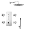 Cruze Bathroom Cruze Round Push-Button Shower Valve Pack With Handset, 4 Body Jets + Shower Head -Aqualisa Shop crzpbpk4 l