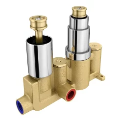 Cruze Bathroom Cruze Twin Shower Valve Inc. Outlet Elbow, Handset & Ultra Thin Head With Vertical Arm -Aqualisa Shop crzpk002 d2