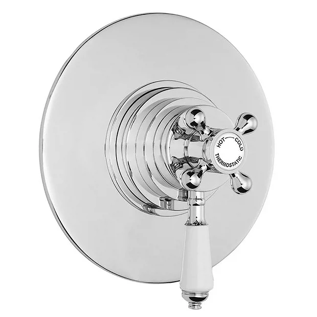 Victorian Plumbing Lancaster Traditional Round Concealed Dual Thermostatic Shower Valve 4 Victorian Plumbing Lancaster Traditional Round Concealed Dual Thermostatic Shower Valve - Image 2