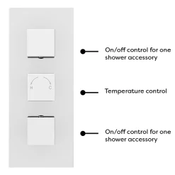 Milan Bathroom Milan Triple Square Concealed Thermostatic Shower Valve - Chrome