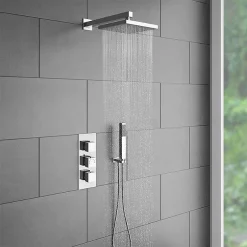 Milan Bathroom Milan Triple Square Concealed Thermostatic Shower Valve - Chrome -Aqualisa Shop cvt001 nw d2a