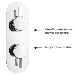 Cruze Bathroom Cruze Chrome Round Twin Concealed Shower Valve W. Diverter + Oval Backplate -Aqualisa Shop czchsvdr nd1